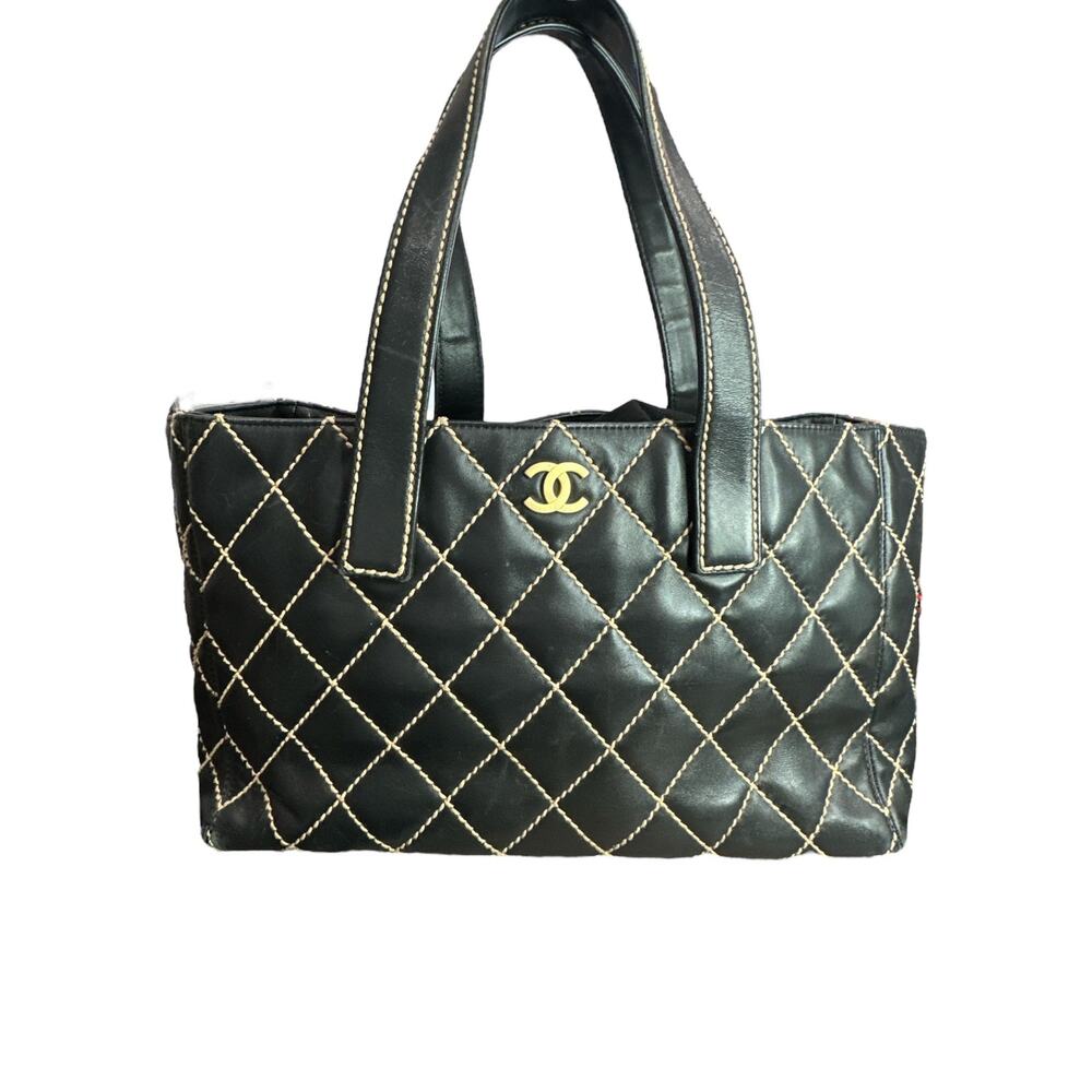 369. Chanel Calfskin Wild Stitch Tote - Excellent Condition